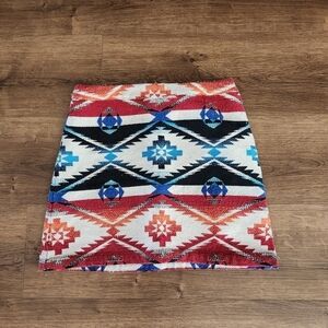 Topshop Geometric Southwestern Mini Skirt